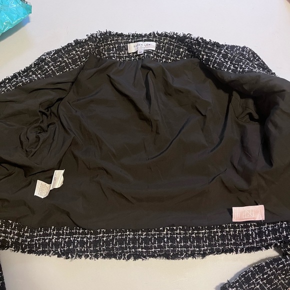 Derek Lam Tweed Scoop Neck Cropped Blazer Jacket - Picture 11 of 16